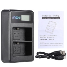 Andoer LP-E6 Isi Ulang Tampilan Paket Charger 2-Slot Kabel USB Perlengkapan untuk Canon EOS 6D 7D 70D 60D 5D Mark III Mark II digital SLR Kamera-Intl