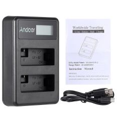 Andoer LP-E8 Pengisi Daya Isi Ulang Bungkus 2-Slot Kabel USB Perlengkapan untuk Canon Rebel T3i T5i T4i T2i EOS 600D 550D 700D 650D Kiss X5 X4 Digital SLR Kamera-Internasional