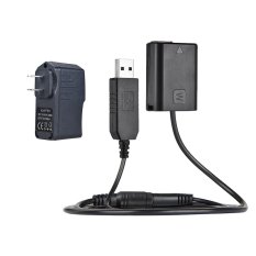 Andoer NP-FW50 Dummy + 5 V 3A Kabel Adaptor Daya USB dengan Daya Steker Penggantian untuk AC-PW20 untuk Sony NEX-3 /5/6/7 Seri A33 A37 A35 A55 A7 A7R A7II A6000 A6300-Internasional