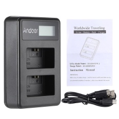 Andoer NP-FW50 Isi Ulang Tampilan Paket Charger 2-Slot Kabel USB Kit untuk Sony Alpha A7 A7R A7S A5000 A6000 NEX-3 NEX-5 NEX-5R NEX-5T NEX-6 NEX-7 NEX-C3 NEX-F3 Digital SLR Kamera-Intl