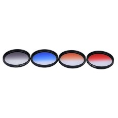 Andoer Profesional 55 Mm GND Filter Graduasi Set GND4 (0.6) abu-abu Biru Oranye Merah Graduasi Netral Densitas Penyaring untuk Canon Nikon DSLR 55 Mm Lensa Kamera-Intl