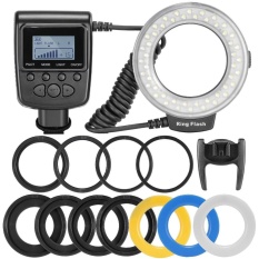 Andoer RF-550D Makro 48 LED Flash Bundar Lampu LCD Displai Power Control untuk Canon Nikon Pentax Olympus Panasonic Sony DSLR-Internasional