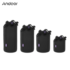 Andoer tahan guncangan tahan air DSLR kantong lensa kit (S + M + L + XL) tempat tidur lembut tebal tas pelindung Case pelindung ditentukan untuk Canon Nikon Sony Tamron lensa - Internasional