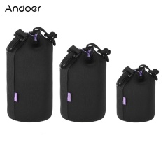 Andoer Anti Guncangan Air Perlengkapan Kantung Lensaa DSLR (S + M + L) tas Pelindung Tas Protektif Ekstra Lembut Set untuk Canon Nikon Sony Tamron Lensa-Internasional