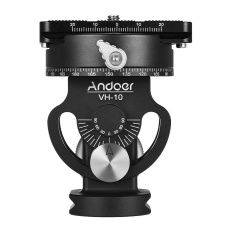Andoer VH-10 2 Way Pan/Tilt Tripod Panoramic Mengamati Burung Kepala Fotografi dengan Rilis Cepat Plate 3 Bubble Tingkat Carry Bag Penggantian untuk Sirui L10 RRS MH-02 Hitam-Intl