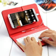 Android Ponsel Keyboard Flip Top Cover Pelindung (Merah)-Intl