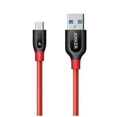 Anker Kabel Double Nylon PowerLine+ 3ft/0.9m USB-C to USB-A 3.0 Merah - A8168