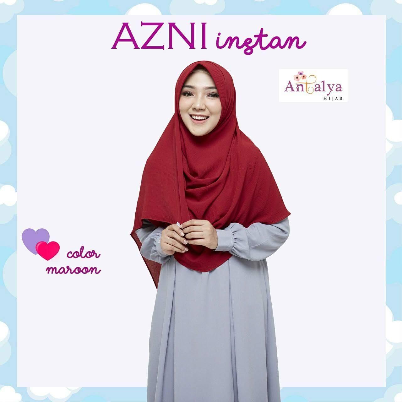Antalya Hijab Azni Instan Size S Maroon Yuzafa olshop