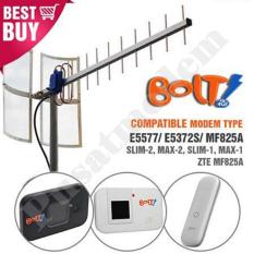 Antena Modem BOLT Dual Pigtail Untuk Huawei E5372S SLIM/ MAX, ZTE MF825A, Huawei E5373 E5775 E3272 E8278 Yagi Grid TXR175 Extreme Gain