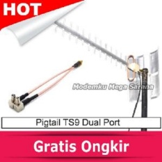 Antena Yagi Extreme III Economic up 30km 4G | Penguat Sinyal Modem Bolt Huawei E5372s Slim/Max, ZTE MF825a, Huawei E5776, Sierra 313u, 312u, 320u, C597, Sierra 597U, Andromax M2P - Pigtail TS9 Dual Port