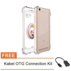 Anti Crack TPU Shockproof Case for Xiaomi Redmi Note 5A Standar (Non Fingerprint) - Clear + Free Otg Cable