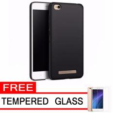 Anti Fingerprint Ultraslim Hybrid Case Baby Soft Babby Skin Softase Silicon Matte for Xiaomi Redmi 4A - Black + Free Tempered Glass