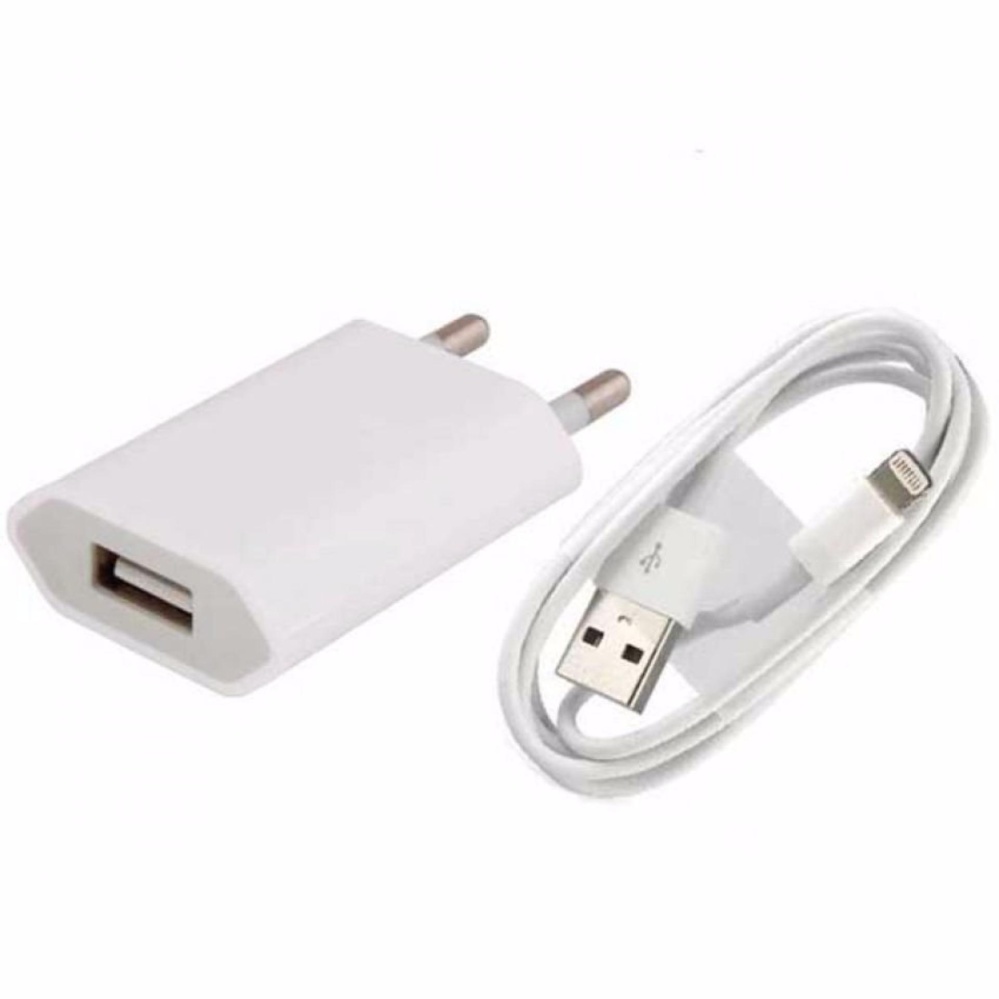Apple Charger iPhone 5/5c/5s/6/6s/6+/6splus + kabel data- Putih