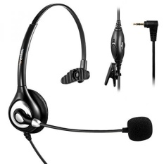 Arama Telepon Headset dengan Mikrofon Telepon Kabel Headset untuk Panasonic Cordless Telepon dengan 2.5mm Jack Plus Banyak DECT Lainnya Telepon Polycom Grandstream Cisco Linksys SPA Zultys Gigaset-Mono-Intl