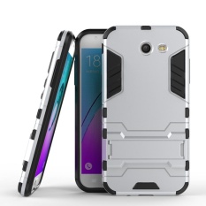 Armor 2 In 1 PC dan TPU Lembut Kantong Gas Stand Back Case Cover untuk Samsung Galaxy J3 Prime Case Silver -Intl