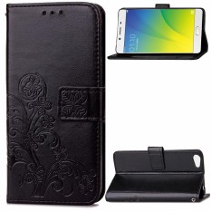 AS Beauty Case for OPPO R9s Lucky Clover Pattern PU Leather Case with Magnetic Closure - intl