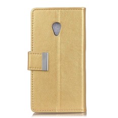 Karena Saat Telepon Case, untuk Alcatel U5 (4G) PU Kulit Case Lipat Penyangga Sarung dengan Slot Kartu dan Logam Penutupan Magnetik-Internasional