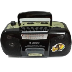 Asatron Portable Radio Kaset Tape + USB + MP3 + MMC Asatron CR-1568/9 - Hitam