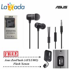 Asus Earphone ZenEar Handsfree for Aus Zenfone Jack 3.5mm + FREE Selfie Asus ZenFlash - Hitam