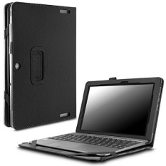 ASUS Transformer Book T100HA Case, Infiland Premium PU Leather Keyboard Portfolio Stand Cover Case For ASUS Transformer Book T100HA 10.1