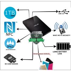 Asus Travelair N (WHD-A2) HDD/Hardisk Eksternal Wireless, NFC, WI-FI SECURTY, USB 3.0, BATREY LIFE Free ZenPower
