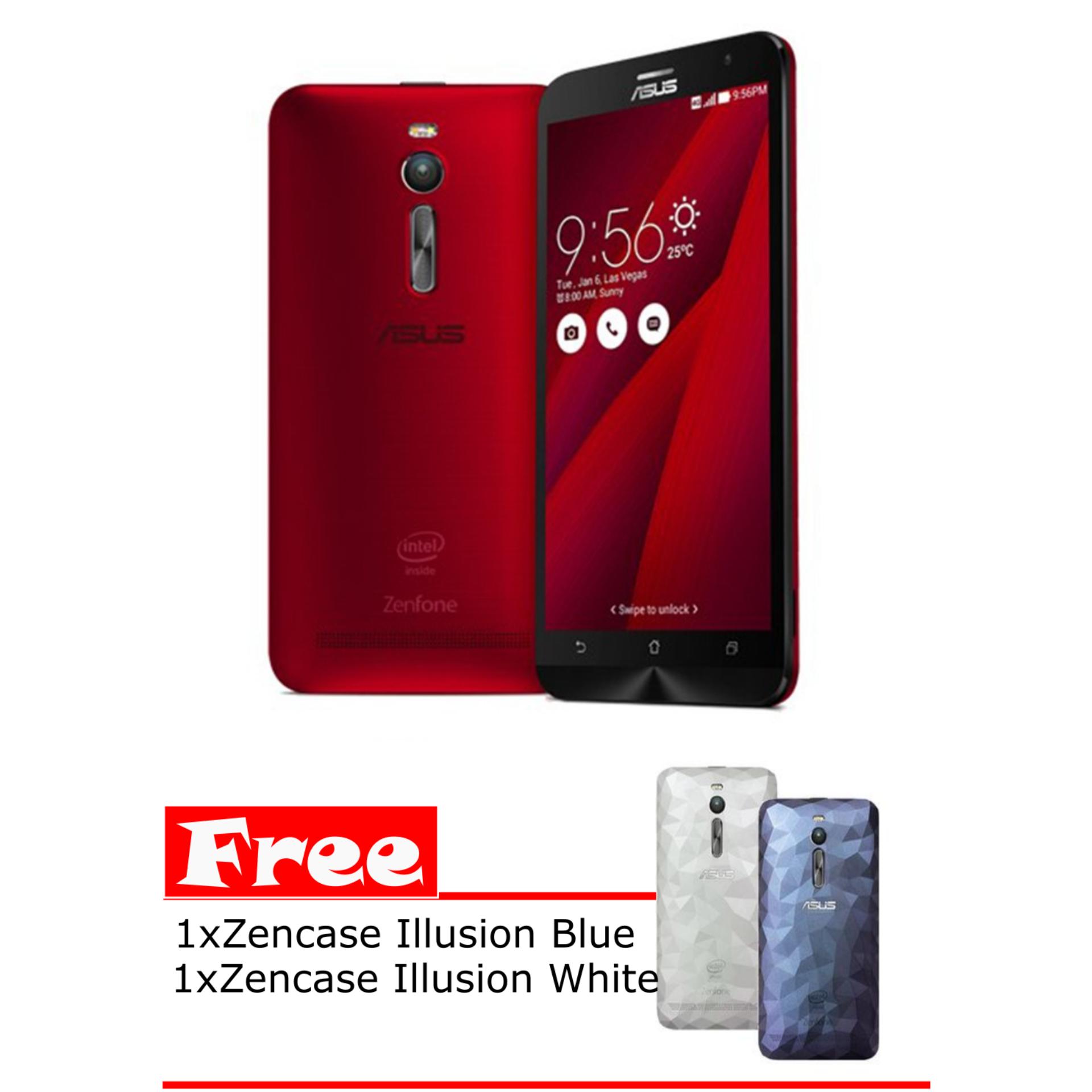 Asus Zenfone 2 ZE551ML 2/16 1.8GHz Red Free Zencase Illusion Cover Blue And White