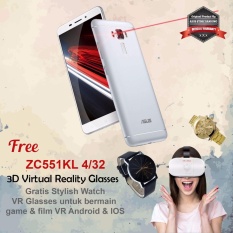 Asus Zenfone 3 Laser ZC551KL 5.5'' 4G 4/32 13MP Fingerprint + Free Stylish Watch + VR Glasses Resmi