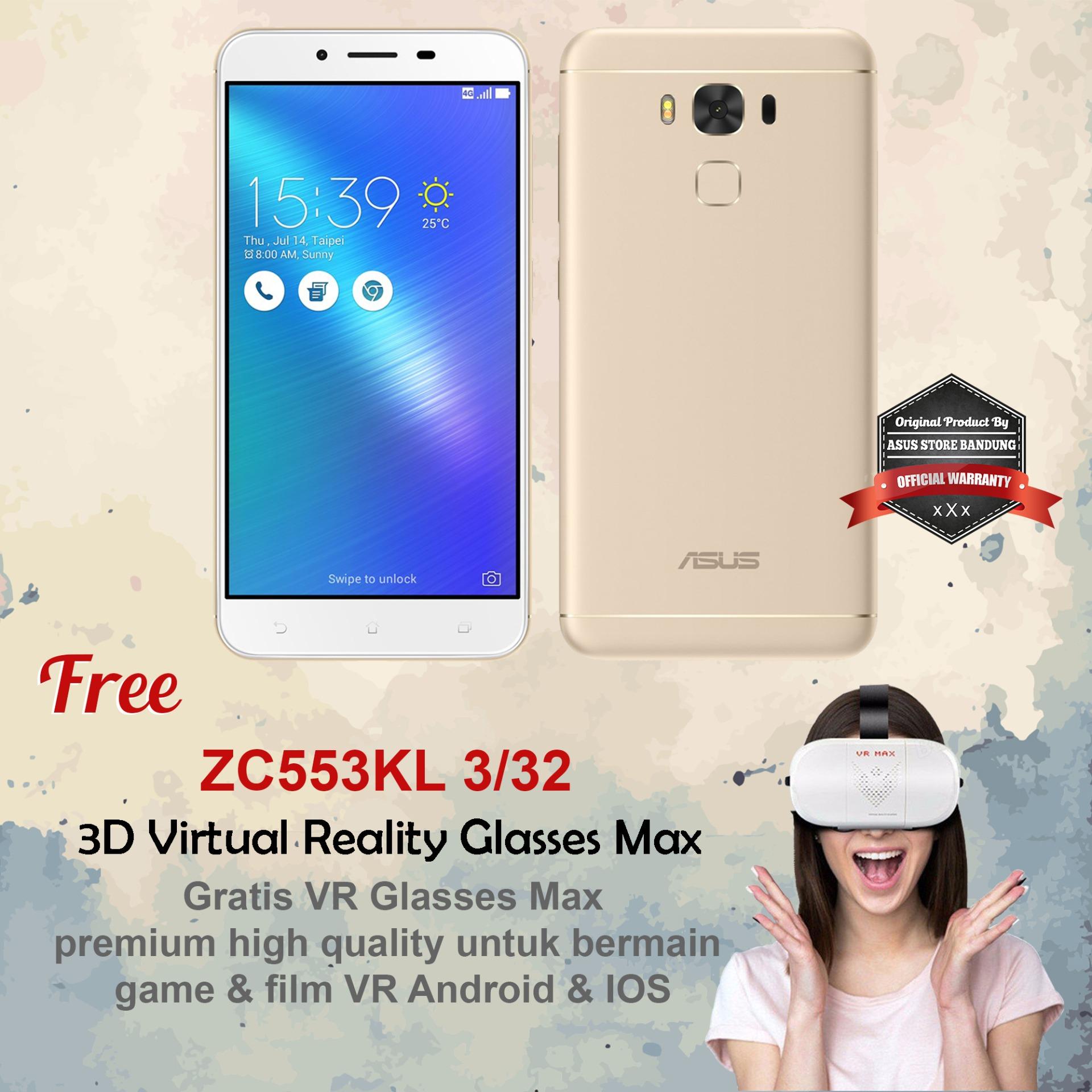 Asus Zenfone 3 Max ZC553KL 3/32 4G 16MP Sensor Sony + Free VR Glasses Garansi Resmi