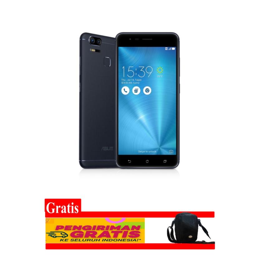 Asus Zenfone 3 Zoom S ZE553KL Dual Rear Camera Black Resmi Free Tas Free ongkir