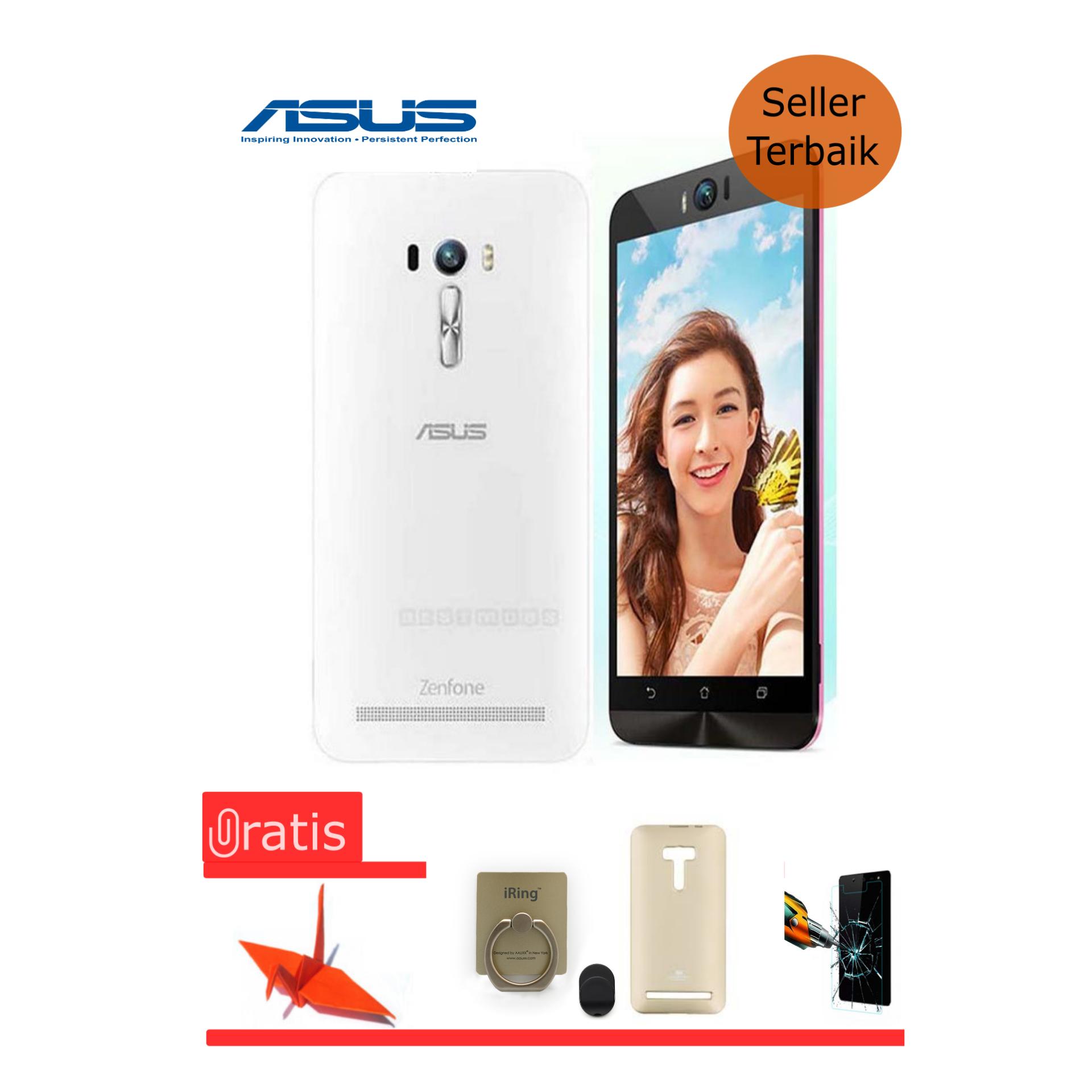 Asus Zenfone Selfie ZD551KL 3/32 White Free Tempered Glass+Jelly Case+I Ring