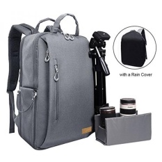 Auelife Camera Bag Waterproof Serbaguna Anti-shock DSLR Camera Backpack untuk Nikon Sony Canon SLR/DSLR Kamera Mirrorless Lensa dan Tripod Ukuran Lebih Besar dengan Penutup Hujan, Dark Grey-Intl