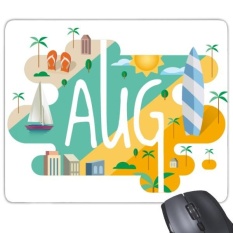 Bulan Agustus Light Musim Ilustrasi Rectangle Non-Slip Karet Mousepad Permainan Mouse Pad Hadiah-Intl