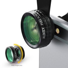 AUkEy 3-In-1 Clip-on Phone Camera Lens dengan Supreme Fisheye + 0.67X Wide Angle + 10X Lensa Makro untuk IPhone/iPad/Android/Windows Smartphone dan Tablet-Intl