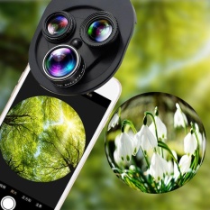 AUkEy BARU 4 In 1 Lensa 198 ° Fisheye 0.63x Wide Angle 15X Macro Polarizer untuk Ponsel-Intl