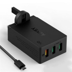 AUkEy Quick Charge 2.0 42 W 3 USB Port USB Travel Charger Desktop-3Pin Malaysia Plug-Intl
