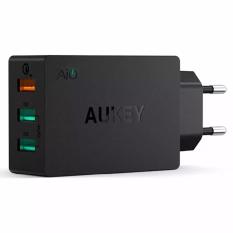 Aukey USB Wall Charger Fast Charging 3 Port EU Plug 42W AiPower - PA-T2 Qualcomm Quick Smartphone Travel Handphone Hp Samsung Iphone Ipad Xiaomi Dll Carger Casan Cas HP Hanpon