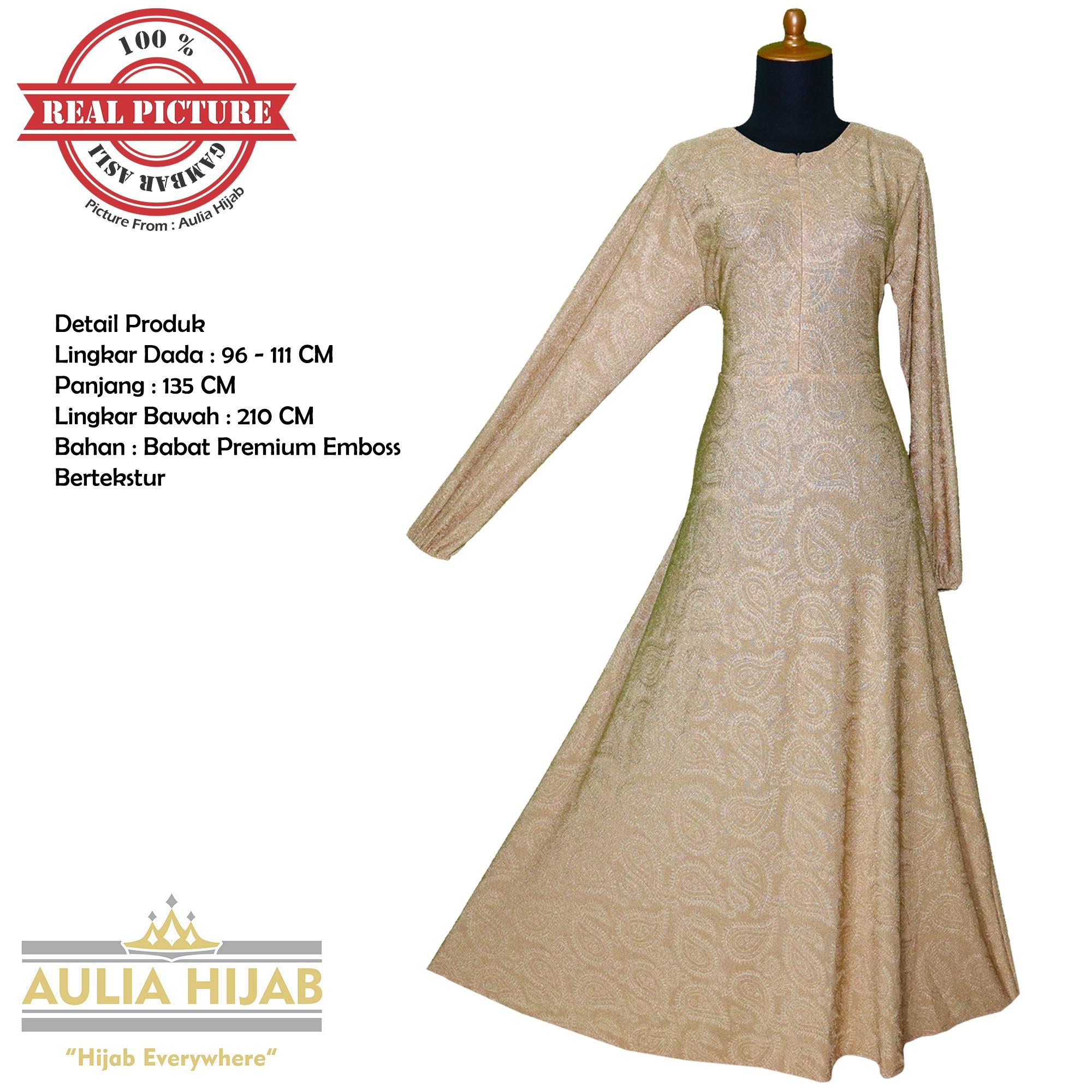 Aulia Hijab - Gamis Siera Dress Bahan Babat Premium Emboss/Gamis Babat/Gamis Kaos/Gamis Premium/Gamis Murah/Gamis Cantik/Gamis Terbaru/Gamis Cantik/Gamis Terlaris/Gamis Syar'i/GAmis Santai/GAmis Pesta/Gamis Pesta