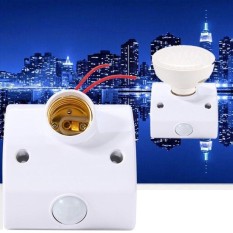 Auto PIR E27 Lamp Holder Base Infrared Human Body Sensor Lampholder - intl