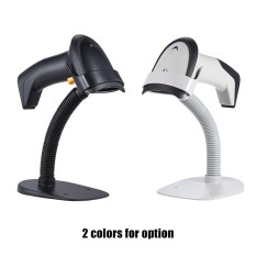 Automatic/ Manual 2.4G Wireless Handheld 1D Barcode Scanner Reader Supports Reverse Type Bar Code Scanning with USB Receiver Adjustable Stand for Supermarket Library Logistics Express Retail Store Warehouse 300 times/ second (Black) - intl