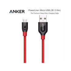 Babanesia Original ANKER A8142691 PowerLine+ Micro USB to USB 3.0 Cable Certified 0.9m 3ft - Red