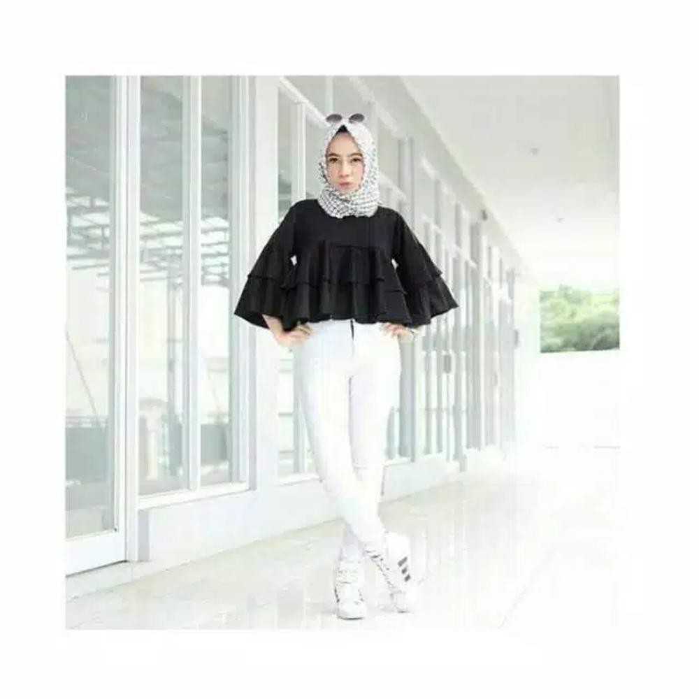 Baby Talk Club Yukky Ruffle Blouse - Atasan Wanita Baju Hijabers Baju OOTD Atasan Sehari Hari
