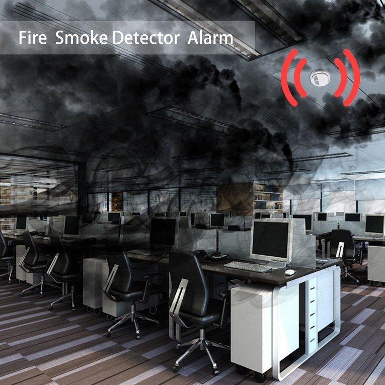 BAIK 5 Pcs Fire Asap Sensor Detektor Alarm Tester Cordless Rumah Family Guard Keamanan-Internasional