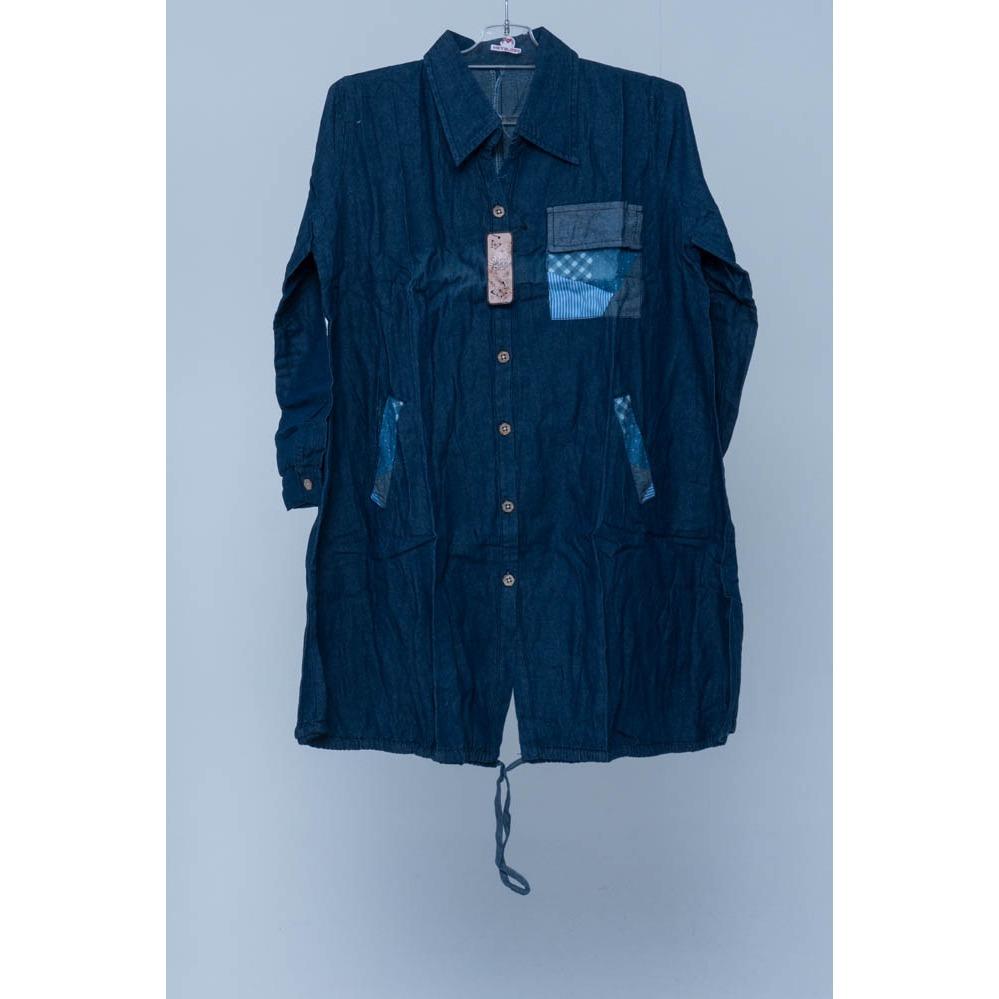 Baju Atasan Wanita Kemeja Blouse Babydoll Chiqa 6256 -Denim