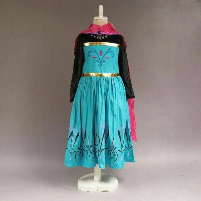 Baju dress kostum princess elsa frozen jubah merah