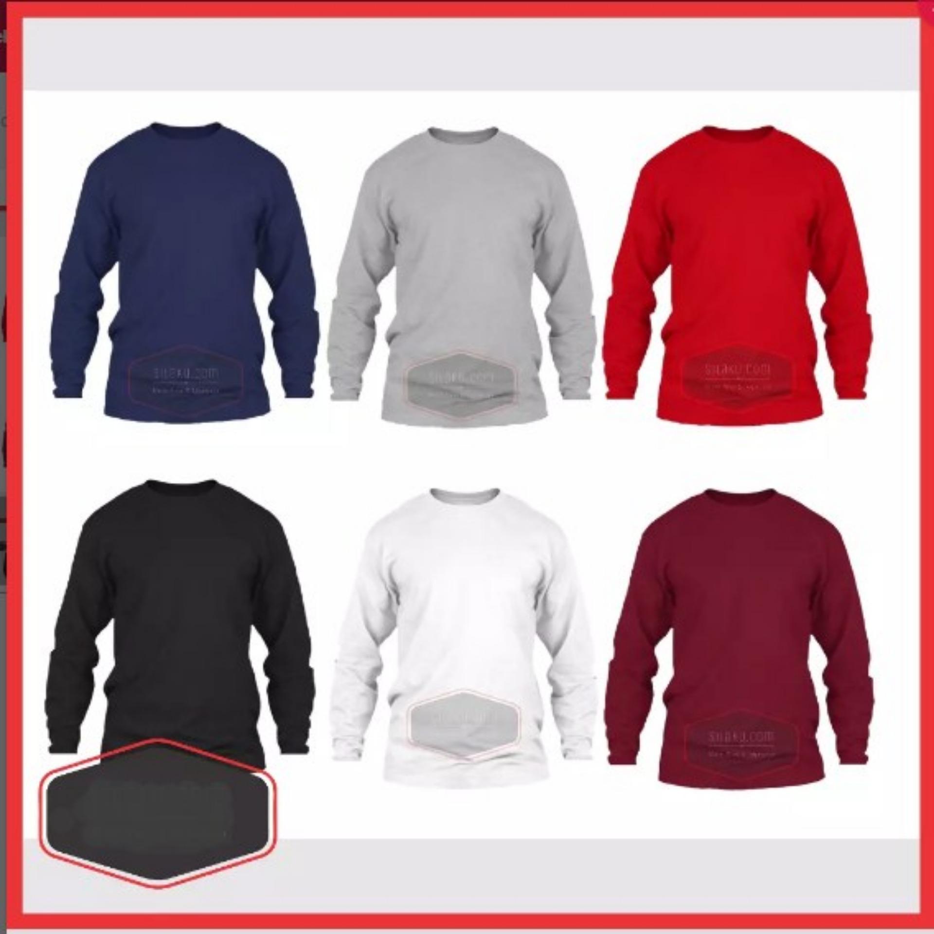 Baju Kaos Polos Lengan Panjang Longsleeve Cotton Combed Ketebalan Seperti Gildan Premium Lebih Bagus Dari Gildan Softstyle