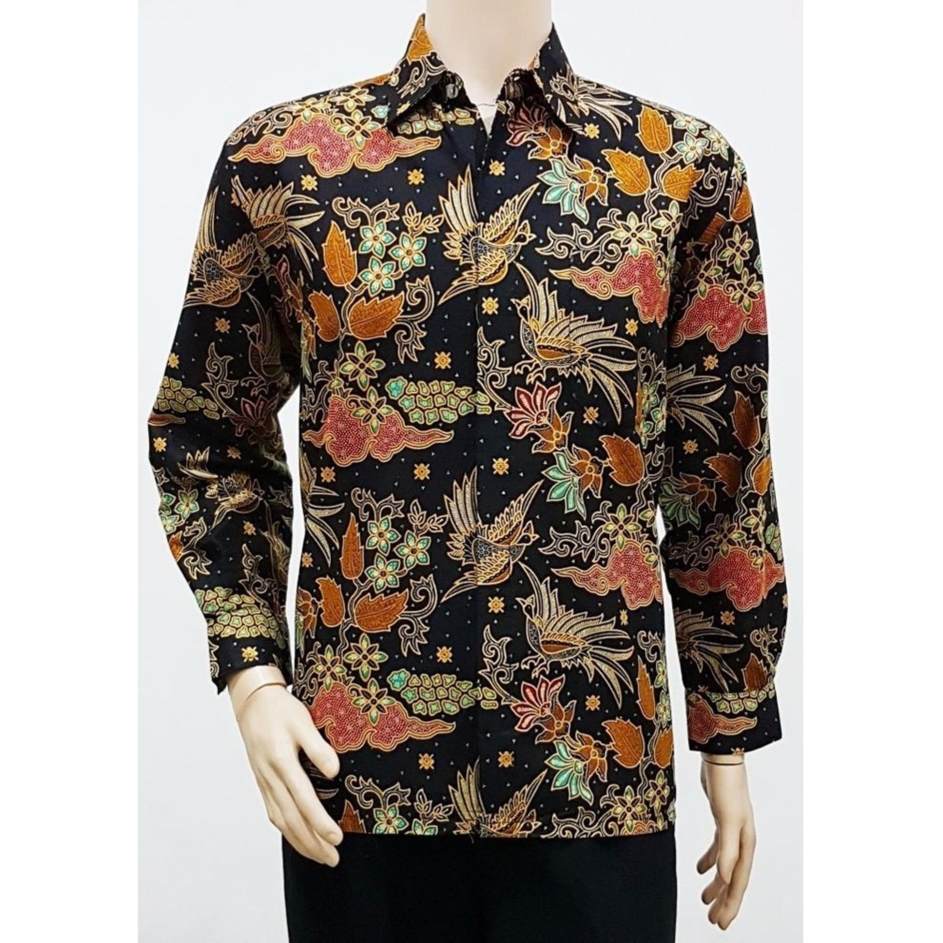 BAJU KEMEJA LENGAN PANJANG BATIK SOGAN - BAJU BATIK PRIA - BATIK SOLO/BATIK TERLARIS