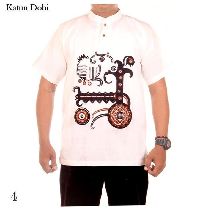 baju koko batik kombinasi dasar putih JB Adi 4