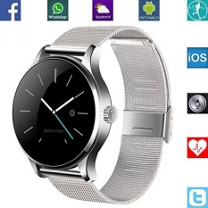 Banaus B4 Terbaru Smart Watch dengan Bluetooth 4.0 Mendukung Monitor Detak Jantung untuk Android Samsung Galaxy S4/S5/S6/ S7/Note3/Note4/Note5/Note6 HTC Sony LG Xiaomi Huawei ZUK IPhone SE/6 S /7/8/8 Plus (Silver) -Intl
