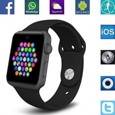 Banaus Bs19 Terbaru Smart Watch dengan Bluetooth 4.0 Mendukung SIM Watch PHONE untuk Android Samsung Galaxy S4/S5/S6 /S7/Note3/note4/note5/note6 HTC Sony LG Xiaomi Huawei Zuk dan IPhone 5/ 5C/5 S/6/6 S Hitam-Intl
