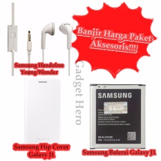 Banjir Harga Paket 3 Aksesoris Produk Barang Samsung Flip Cover Galaxy J1/Samsung Baterai Galaxy J1/Samsung Handsfree Young S6310